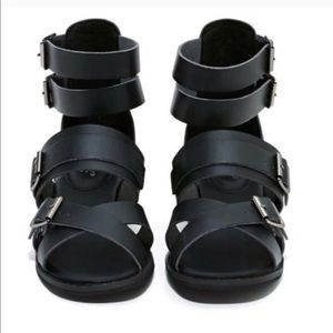 Nasty gal! Black buckle strap sandals